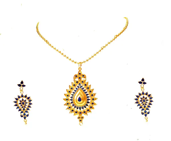 Assamese_Traditional_Gold_Plated_Blue_Colour_Combo_Jewellery_Set_For_Women
